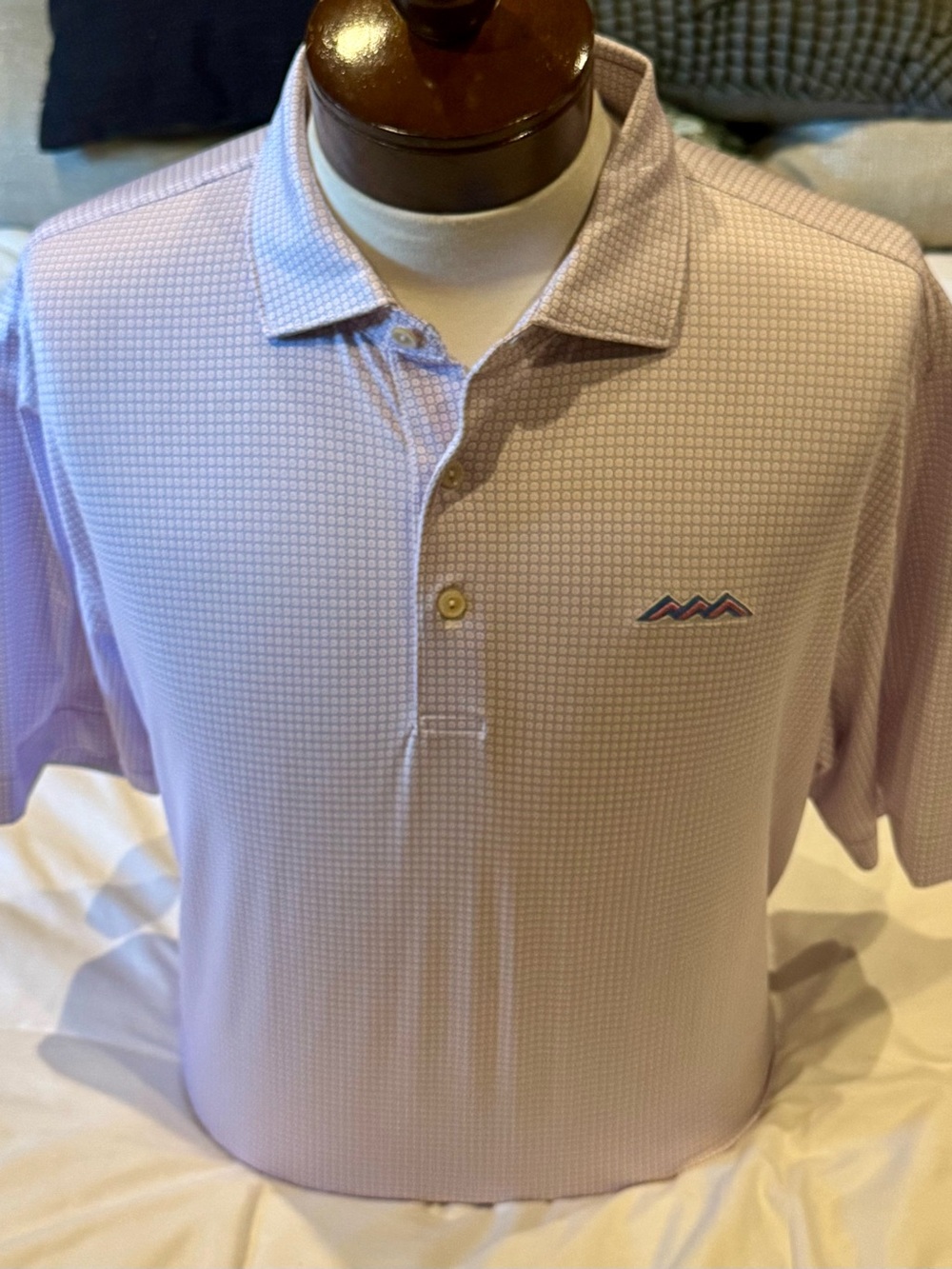 Peter Millar Lavender Micro-Pattern Polo Golf Shirt